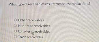 what type of receivables result from sales transactions?