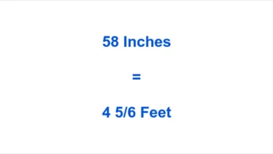 how many inches is 58