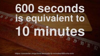 600 seconds to minutes