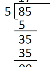 85 divided by 5