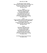 lyrics for one day at a time sweet jesus